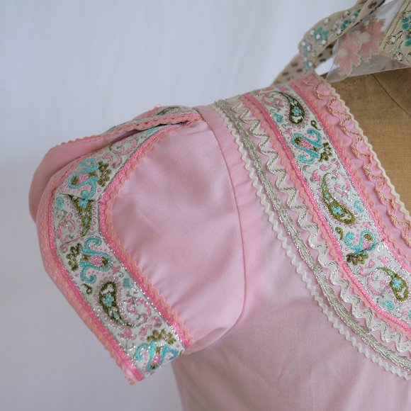 vtg 50s JEANETTES SOUTHWEST Pink Full Pleated Skirt & Top Set Swing Rockabilly 8 - Picture 10 of 15